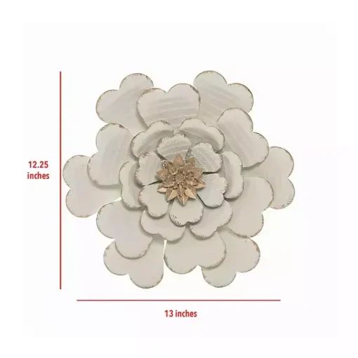 Kirklands Home Wall Plaques|and Gold Metal Flower Large Wall Plaque White