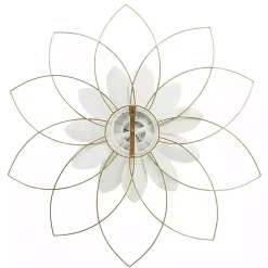 Kirklands Home Wall Plaques|White and Gold Metal Flower Wall Plaque