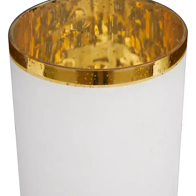 Sale White and Golden Goblet 3-pc. Candle Holder Set Candle Holders