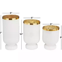 Sale White and Golden Goblet 3-pc. Candle Holder Set Candle Holders