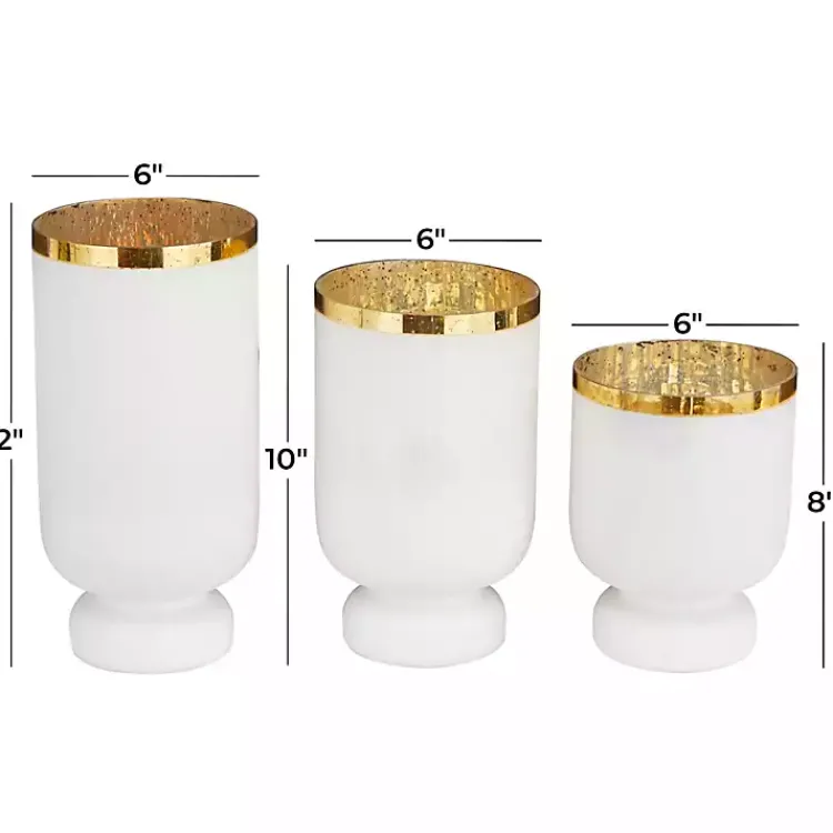 Sale White and Golden Goblet 3-pc. Candle Holder Set Candle Holders