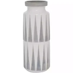 Online White and Gray Geometric Triangle Vase, 17 in. Vases