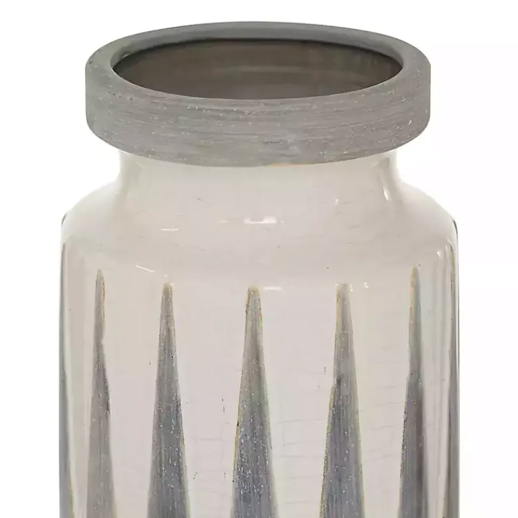Online White and Gray Geometric Triangle Vase, 17 in. Vases