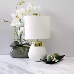 Kirklands Home Table Lamps|and Metallic Gold 4-Touch Table Lamp White