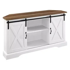 Kirklands Home Tv Stands & Media Consoles|and Natural Sliding Barn Door TV Stand White