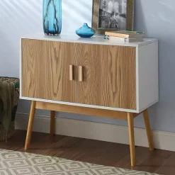 Kirklands Home Cabinets & Sideboards|and Natural Wood Reversible Doors Cabinet White