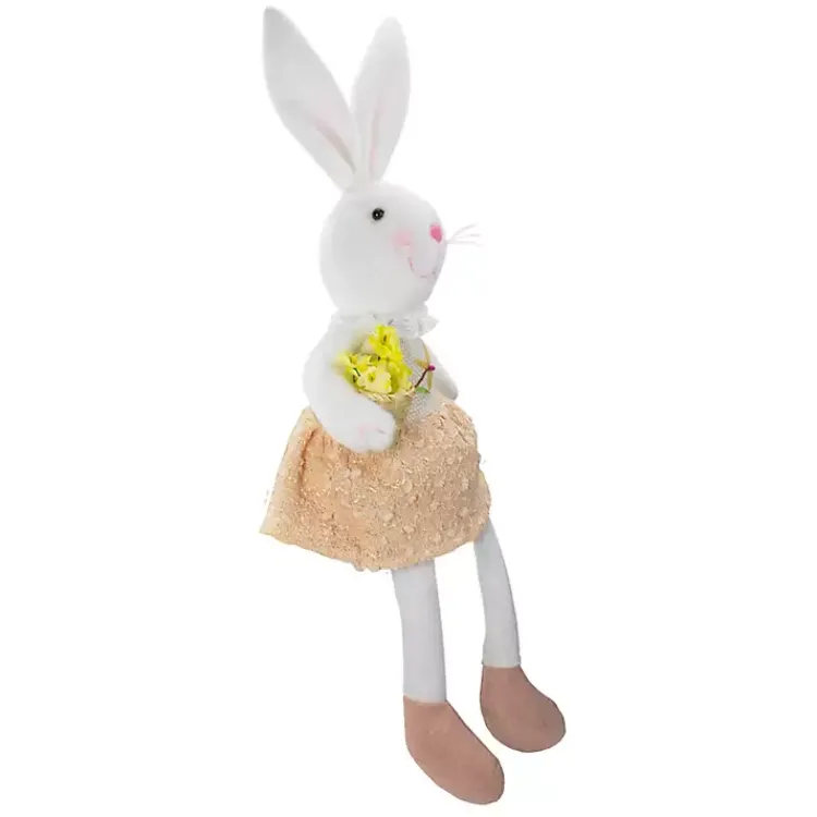 Clearance White and Pink Easter Bunny Plush Easter Decorations