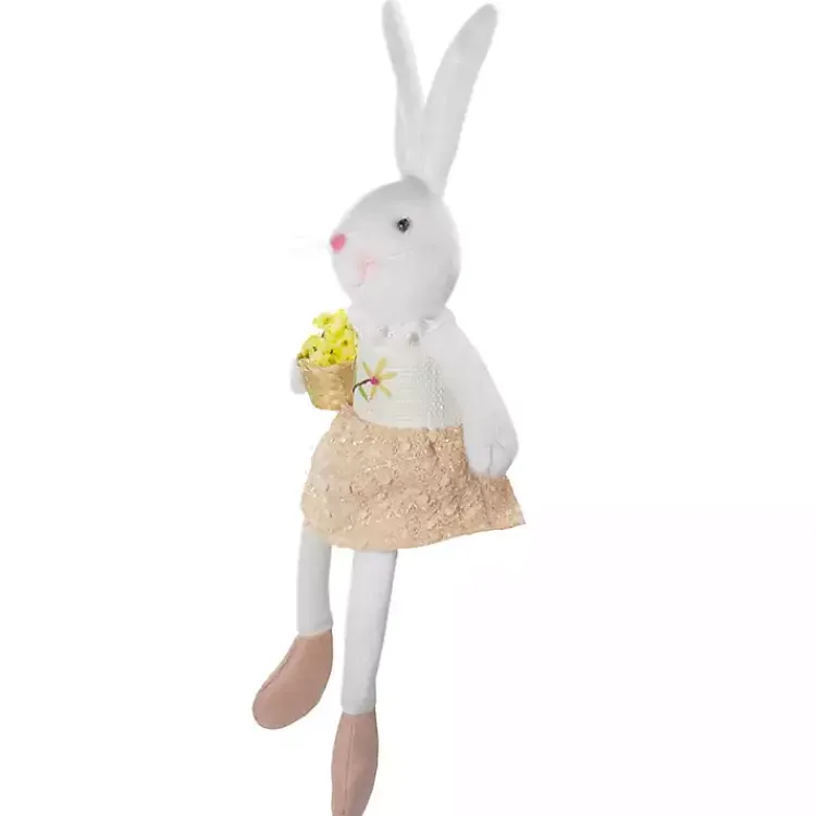 Clearance White and Pink Easter Bunny Plush Easter Decorations