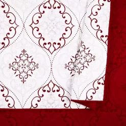 Kirklands Home Quilts|White and Red Pattern 3-pc. King Quilt Set