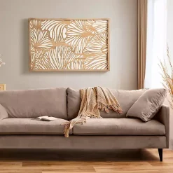 Kirklands Home Wall Plaques|White and Rustic Wood Botanical Wall Plaque