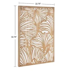 Kirklands Home Wall Plaques|White and Rustic Wood Botanical Wall Plaque