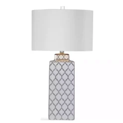 Kirklands Home Table Lamps|and Silver Quatrefoil Table Lamp White