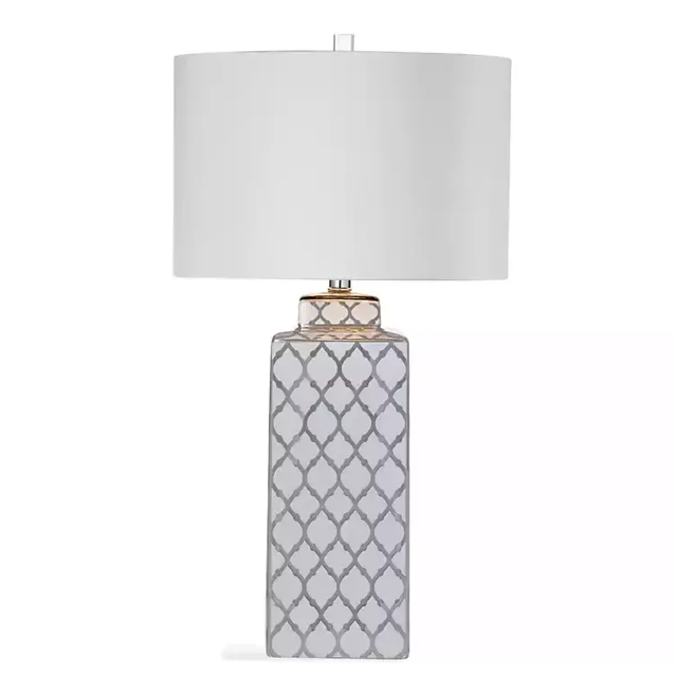 Kirklands Home Table Lamps|and Silver Quatrefoil Table Lamp White