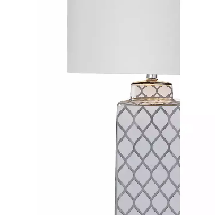 Kirklands Home Table Lamps|and Silver Quatrefoil Table Lamp White