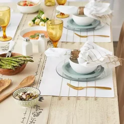 Kirklands Home Table Linens|and Stone Striped Placemats, Set of 4 White