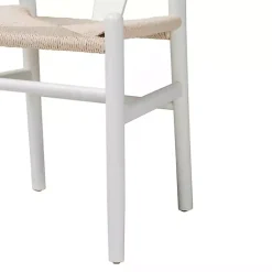 Kirklands Home Dining Chairs|and Tan Wishbone Dining Chairs, Set of 2 White