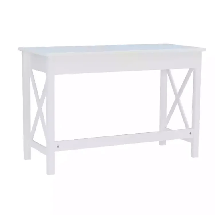 Kirklands Home Office Furniture|White Antique Pine X Frame Desk
