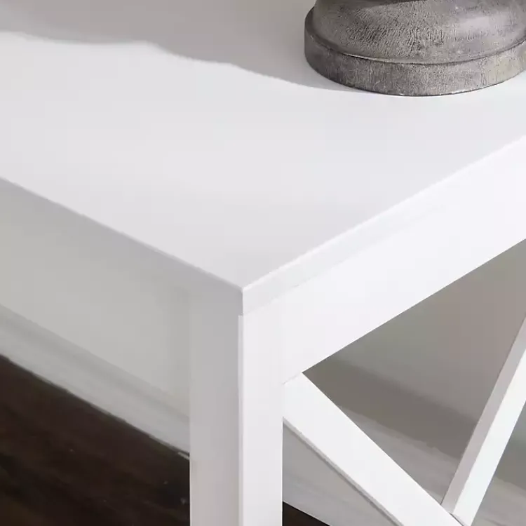 Kirklands Home Office Furniture|White Antique Pine X Frame Desk