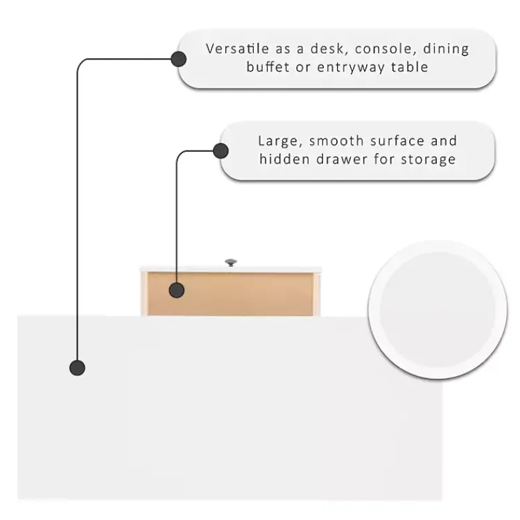 Kirklands Home Office Furniture|White Antique Pine X Frame Desk