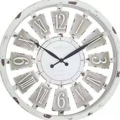 Kirklands Home Clocks|White Antique Plaques Wall Clock