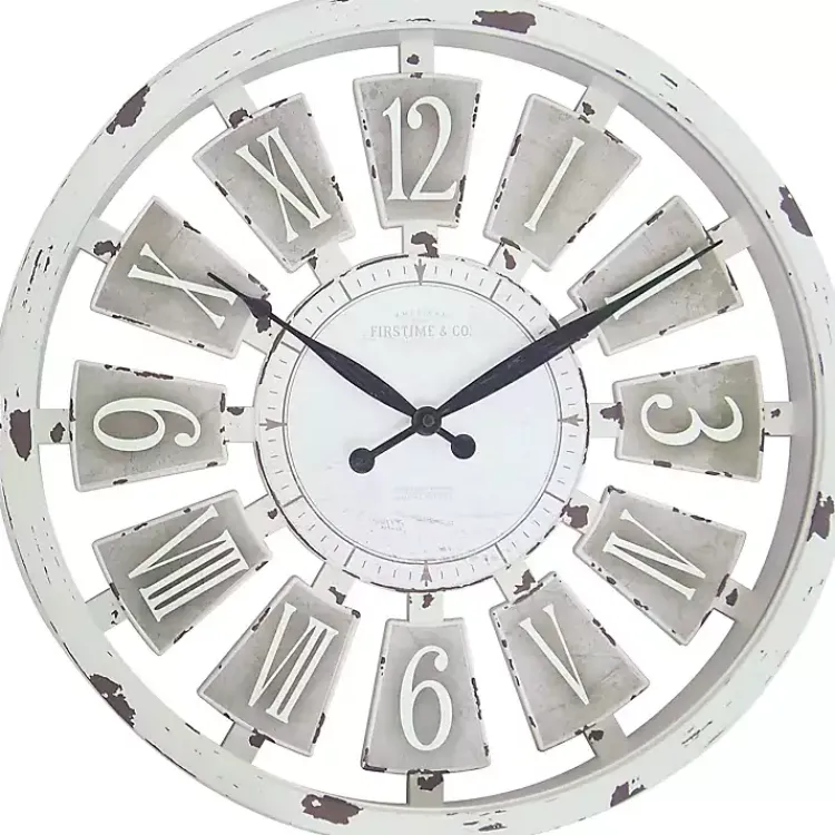 Kirklands Home Clocks|White Antique Plaques Wall Clock