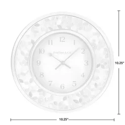 Kirklands Home Clocks|White Arabesque Mosaic Frame Wall Clock