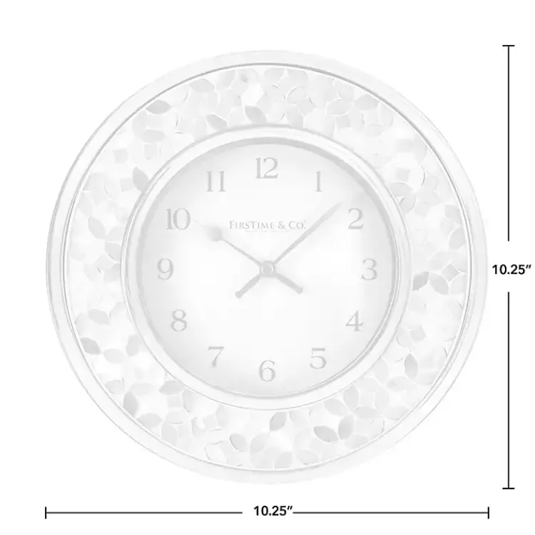 Kirklands Home Clocks|White Arabesque Mosaic Frame Wall Clock