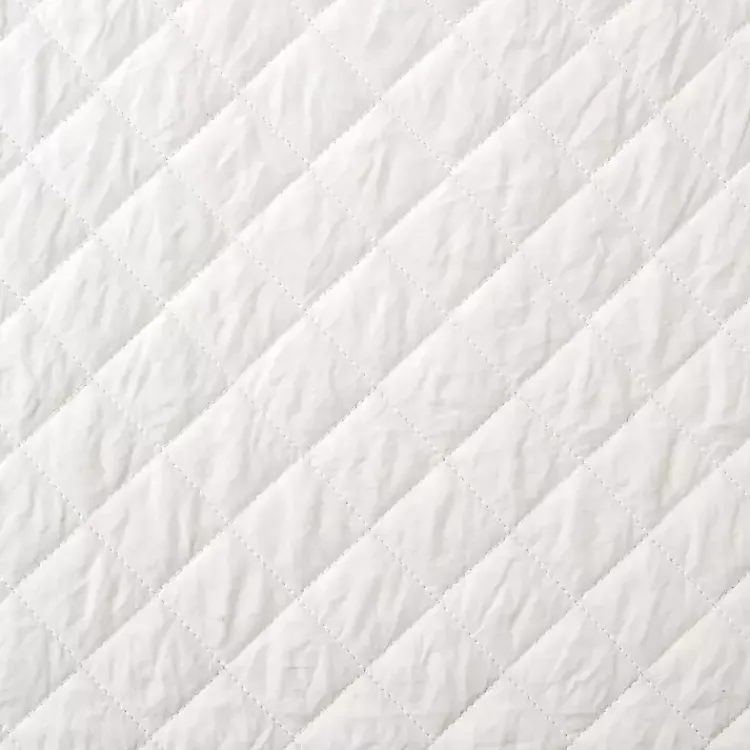 Kirklands Home Quilts|Ava Diamond 3-pc. Oversized King Quilt Set White