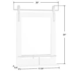 Kirklands Home Decorative Mirrors|Barn Door Mirror with Shelf White
