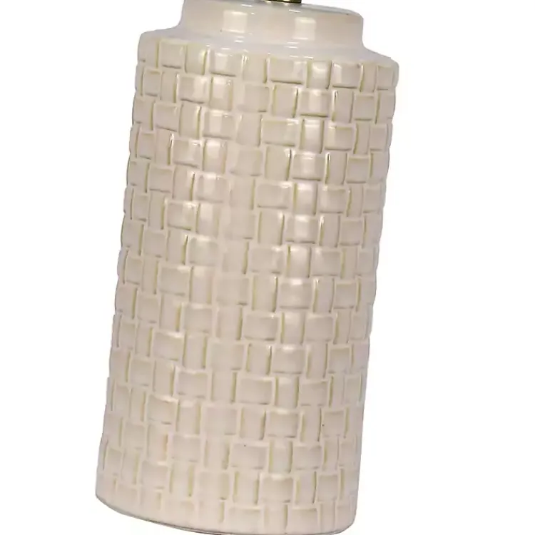 Kirklands Home Table Lamps|Basket Weave Ceramic Table Lamps, Set of 2 White