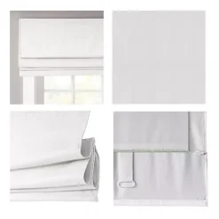 Kirklands Home Curtains & Drapes|Basketweave Cordless Roman Shade, 27 in. White