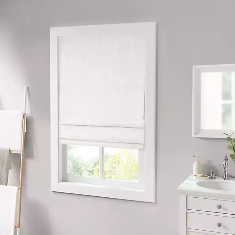 Kirklands Home Curtains & Drapes|Basketweave Cordless Roman Shade, 31 in. White