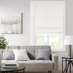 Kirklands Home Curtains & Drapes|Basketweave Cordless Roman Shade, 35 in. White