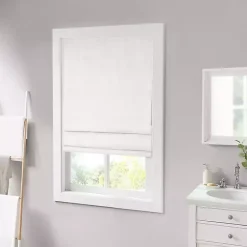 Kirklands Home Curtains & Drapes|Basketweave Cordless Roman Shade, 35 in. White