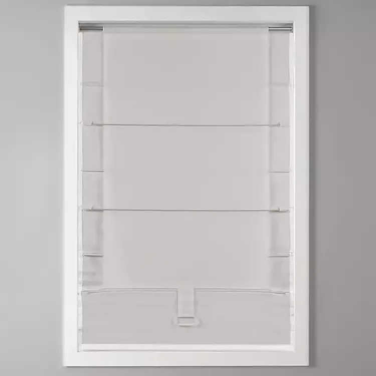 Kirklands Home Curtains & Drapes|Basketweave Cordless Roman Shade, 35 in. White