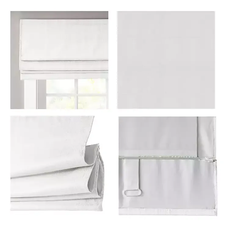 Kirklands Home Curtains & Drapes|Basketweave Cordless Roman Shade, 35 in. White