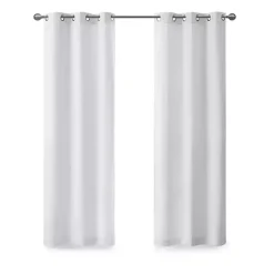 Kirklands Home Curtains & Drapes|Basketweave Curtain Panel Set, 84 in White