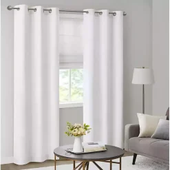 Kirklands Home Curtains & Drapes|Basketweave Curtain Panel Set, 84 in White