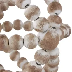 Online White Beaded Boho Wooden Orbs, Set of 3 Bowl Filler