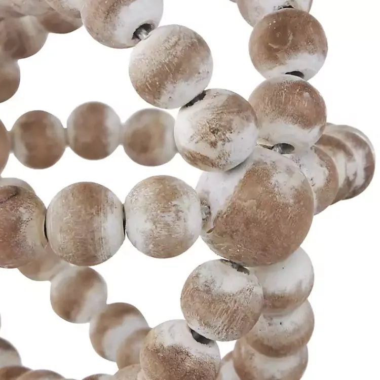 Online White Beaded Boho Wooden Orbs, Set of 3 Bowl Filler