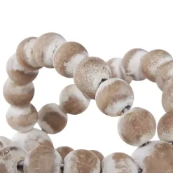 Online White Beaded Boho Wooden Orbs, Set of 3 Bowl Filler