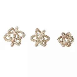 Online White Beaded Boho Wooden Orbs, Set of 3 Bowl Filler