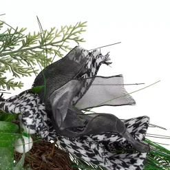 Clearance White Berries & Houndstooth Bows Christmas Garland Arrangements & Greenery