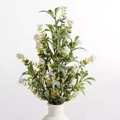 New White Berry Boxwood Bushes, Set of 2 Christmas Arrangements & Garland