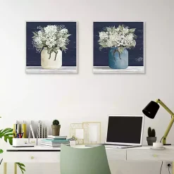 Kirklands Home Framed Art|White Blossom Bouquet 2-pc. Framed Wall Art Set