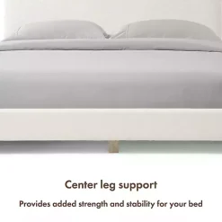 Kirklands Home Beds & Headboards|Boucle Karson Queen Platform Bed White