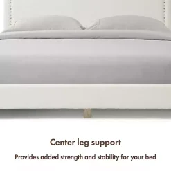 Kirklands Home Beds & Headboards|Boucle Scalloped Corey Queen Platform Bed White