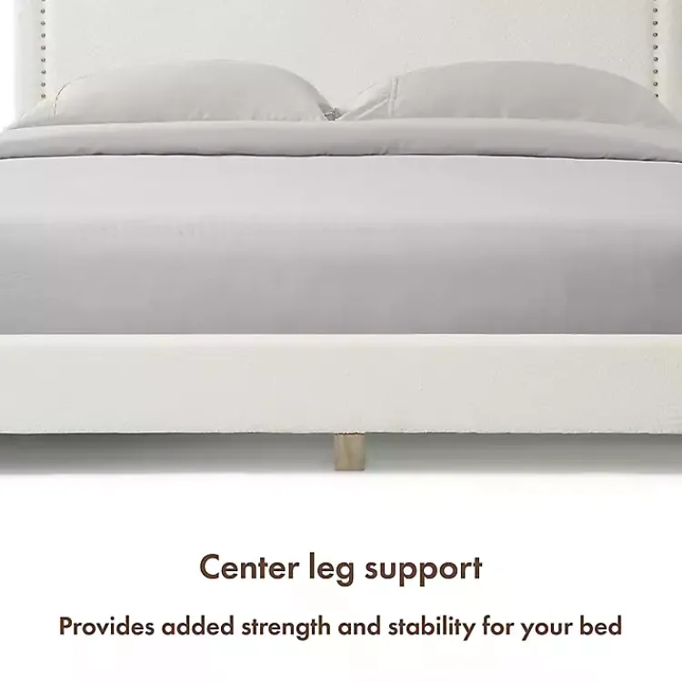 Kirklands Home Beds & Headboards|Boucle Scalloped Corey Queen Platform Bed White