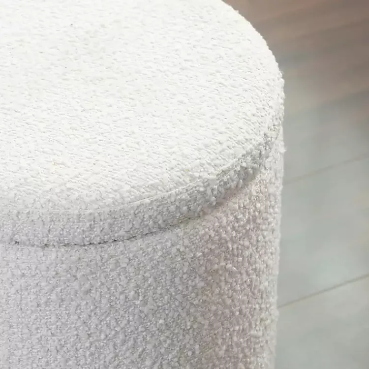 Kirklands Home Benches & Ottomans|Boucle Storage Ottoman White