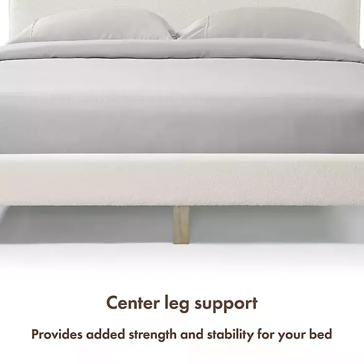 Kirklands Home Beds & Headboards|Boucle Upholstered Sara Queen Bed White